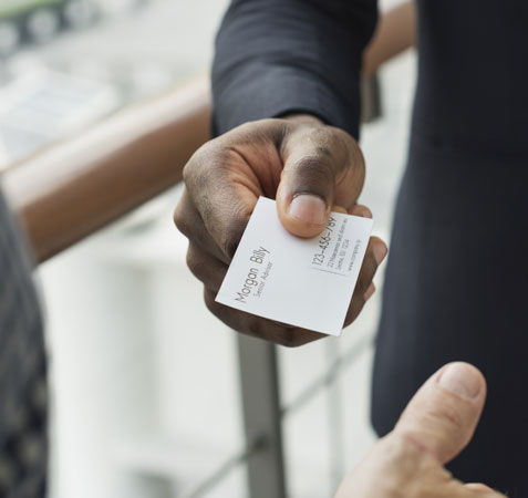 Handing Out Business Card